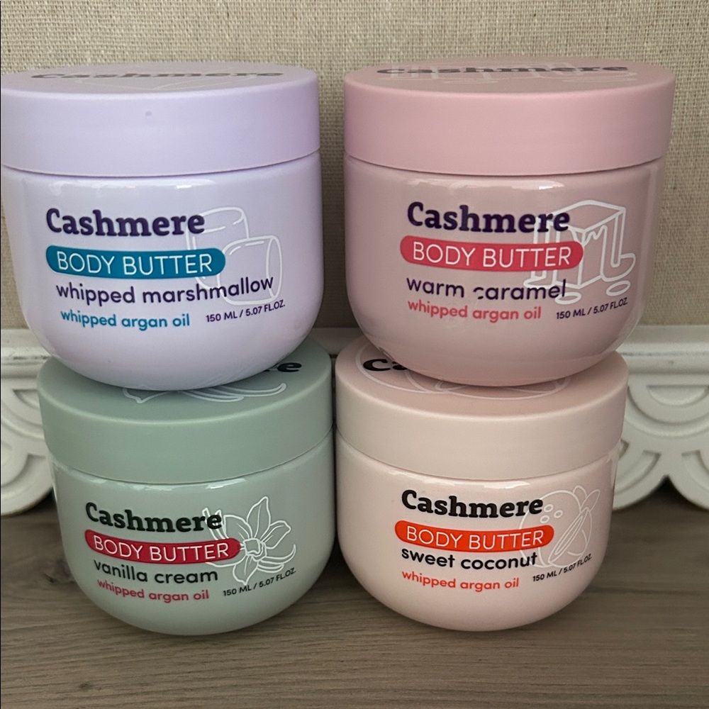 Body Butter 4-Pack - Lavender, Pink, Mint, Cream